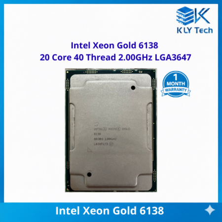 prosesor intel xeon gold 6138 2.0ghz 27.5mb 20 core 125w lga3647 original