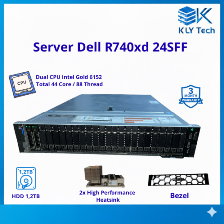 Server Dell PowerEdge R740xd 24SFF Dual Intel Xeon Gold 6152 1,2tb