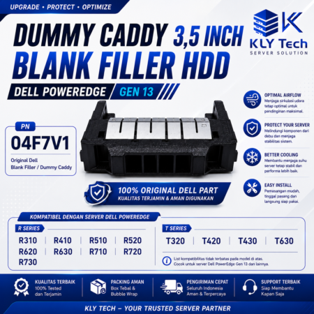 Dummy Caddy HDD 3.5" Blank Filler Dell PowerEdge R630 R730 R730XD R430 R530 T430 T630 PN 04F7V1