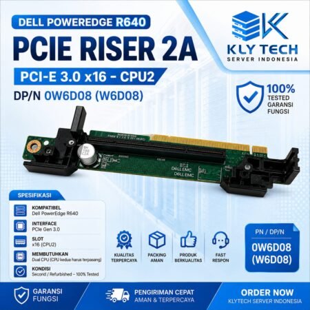 PCIE Riser 2A Dell PowerEdge R640 DP/N 0W6D08 W6D08 PCIe 3.0 x16 CPU2