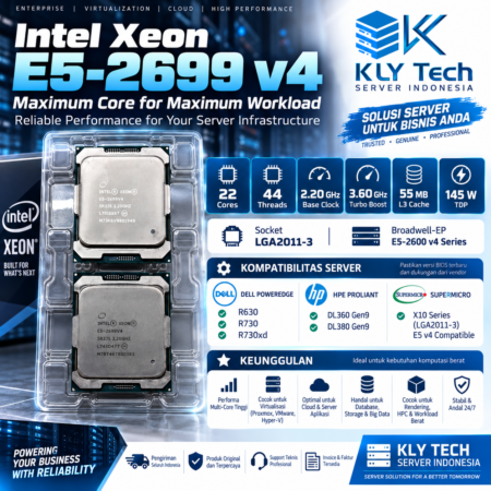 Intel Xeon E5-2699 v4 22 Core 44 Thread 2.2GHz CPU Server LGA2011-3